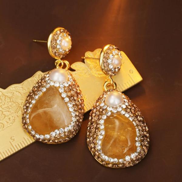 Handmade Citrine Set Sunset Molten Gold